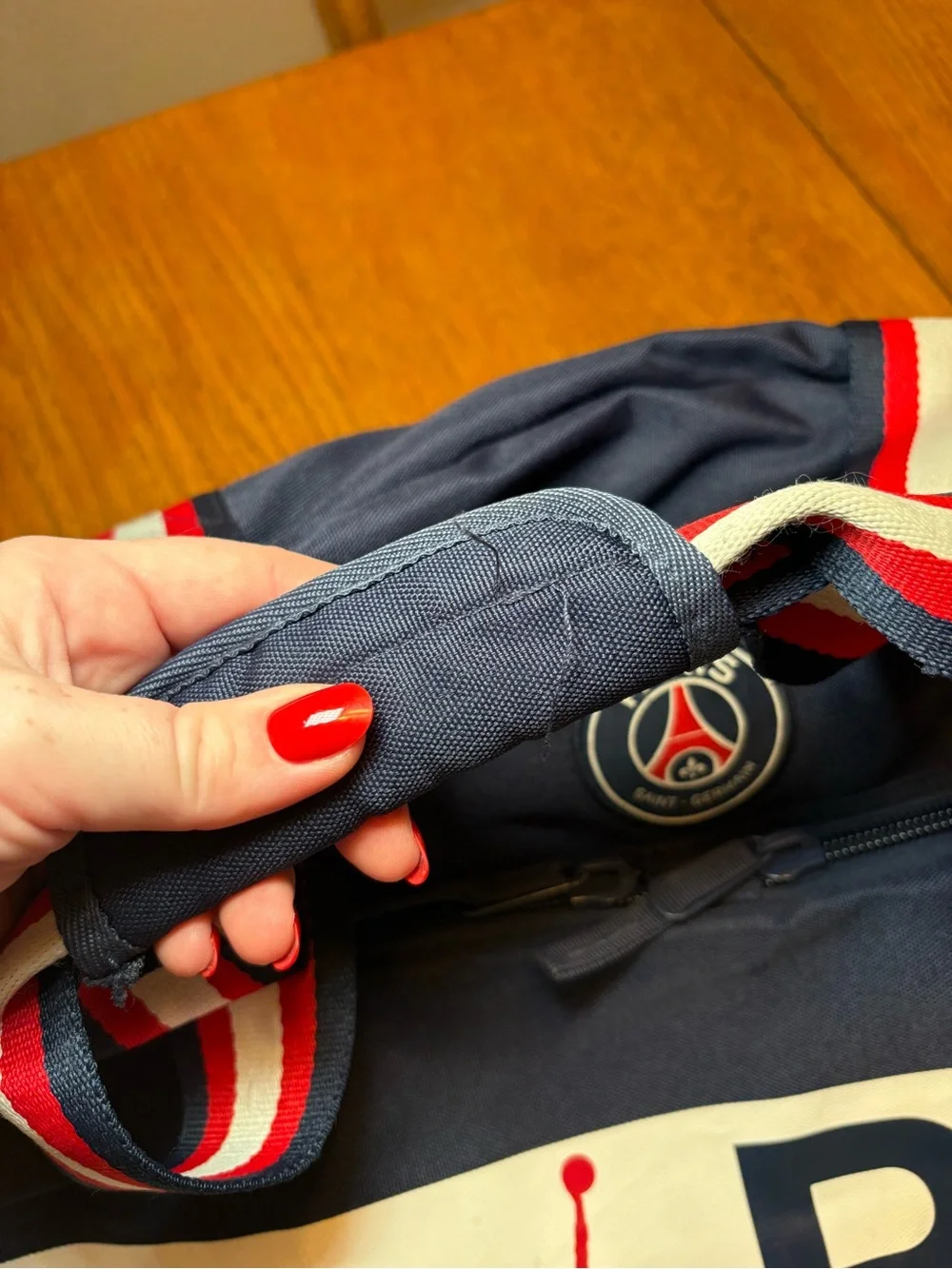 Jordan x PSG Paris Saint-Germain Duffel Gym Bag Navy Red White